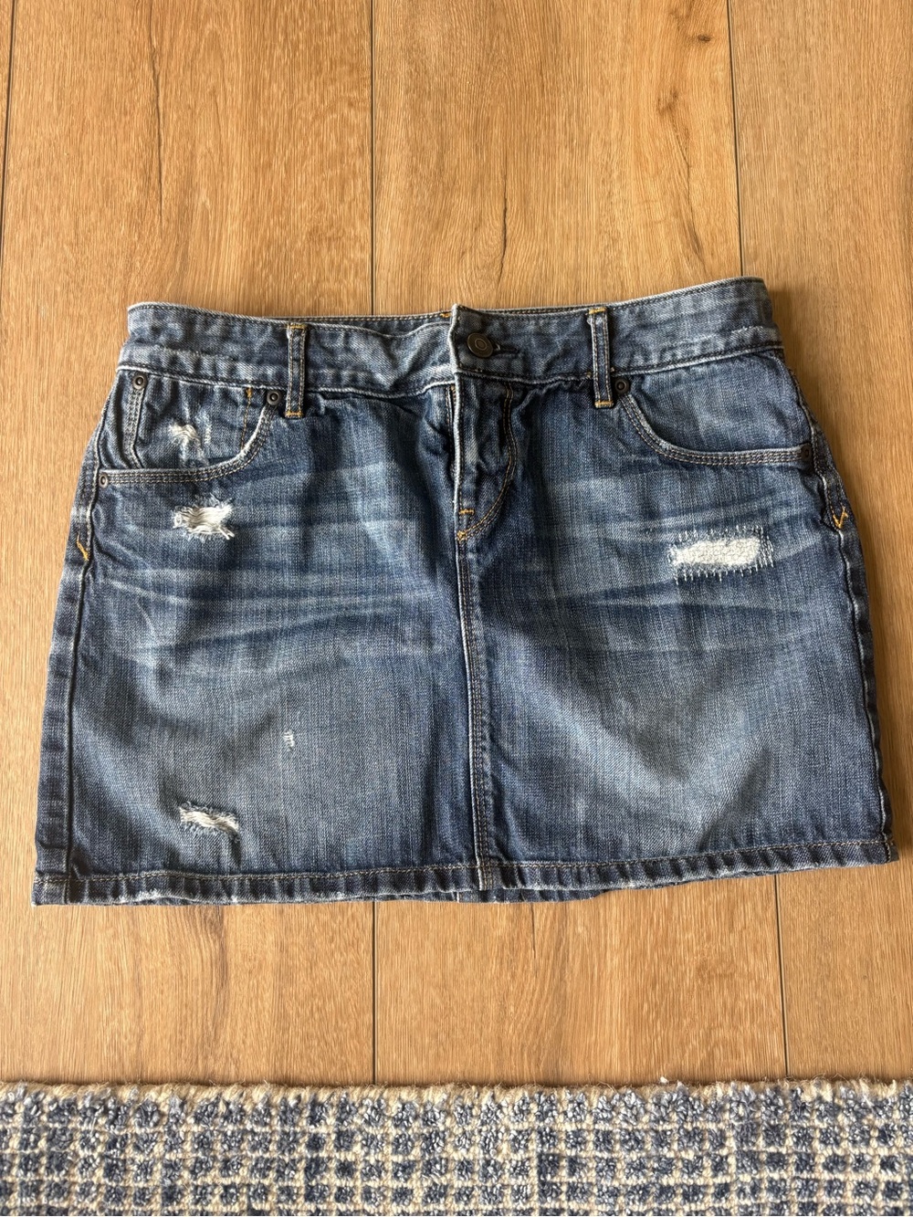 Loft Women’s Distressed Denim Mini Skirt